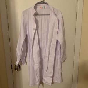 White three pocket lab coat